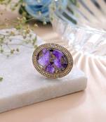 Purple color american diamond ring designer jewelry style