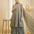Embroidered Silk Flared Kurta Palazzo and Dupatta Set