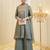 Embroidered Silk Flared Kurta Palazzo and Dupatta Set