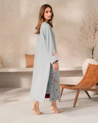 Women's Gorgeous Thread Work Chanderi Silk Fabric Straight Kurta Pant and Dupatta Set 4