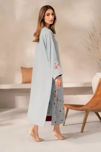 Women's Gorgeous Thread Work Chanderi Silk Fabric Straight Kurta Pant and Dupatta Set