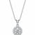 925 Sterling Silver Rhodium Plated Floral Halo CZ Pendant Necklace Set for Women