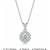 925 Sterling Silver Rhodium Plated Floral Halo CZ Pendant Necklace Set for Women