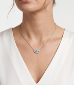 925 Sterling Silver Rhodium Plated Evil Eye Pendant Necklace Set  for Women 