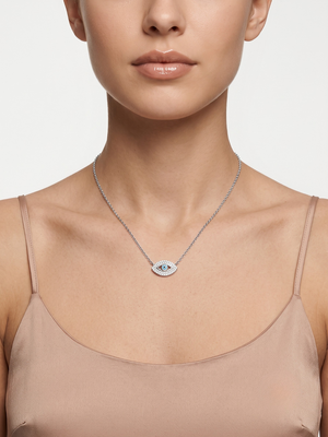 925 Sterling Silver Rhodium Plated Evil Eye Pendant Necklace Set  for Women  3