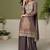 Brown chinon silk full stitched free size upto 42