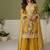 Yellow chinon silk full stitched free size upto 42