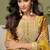 Yellow chinon silk full stitched free size upto 42