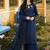 Blue Color Embroidery And Sequence Work Satin Salwar Suit