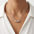 925 Sterling Silver Tri-Color CZ Bead Pendant Necklace Set for Women