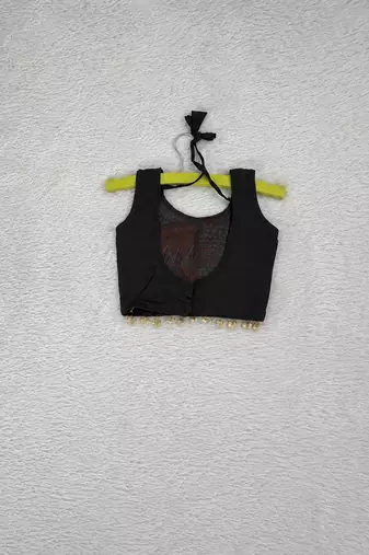 Black rayon & roman silk mirrorless chaniya choli for navratri festival