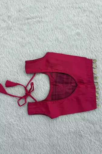Pink rayon & roman silk mirrorless chaniya choli for navratri festival