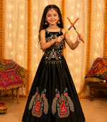 Black reyon kid's chaniya choli for navratri