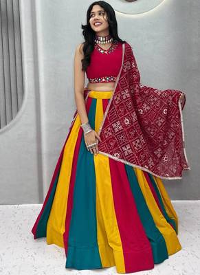 Multicolor Pure Cotton Navratri Lehenga Choli 1