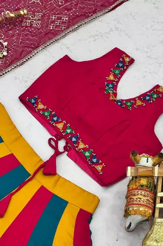 Multicolor Pure Cotton Navratri Lehenga Choli
