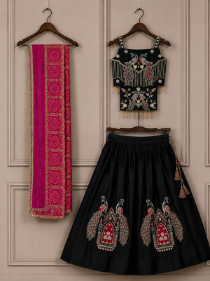 Black reyon kid's chaniya choli for navratri 3