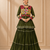 Green Cotton Gamthi Work Lehenga Choli with Koti