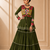 Green Cotton Gamthi Work Lehenga Choli with Koti