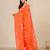 orange printed cotton blend soft saree