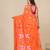 orange printed cotton blend soft saree