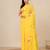 yellow printed cotton blend soft saree