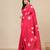 pink printed cotton blend soft saree