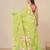 green printed cotton blend soft saree