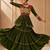 Green Cotton Gamthi Work Lehenga Choli with Koti