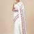 white ethnic motifs cotton blend soft saree