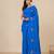 sky blue ethnic motifs cotton blend soft saree