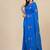 sky blue ethnic motifs cotton blend soft saree