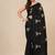 black ethnic motifs cotton blend soft saree