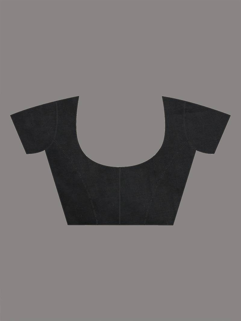 black ethnic motifs cotton blend soft saree