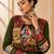 Green Cotton Gamthi Work Lehenga Choli with Koti