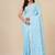 sky blue heart motifs cotton blend soft saree