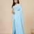 sky blue heart motifs cotton blend soft saree