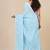 sky blue heart motifs cotton blend soft saree