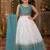 Girls white & sky blue peding silk chaniya choli for wedding