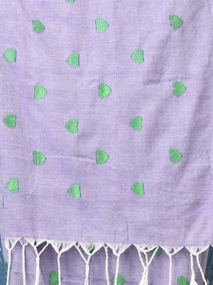 violet heart motifs cotton blend soft saree 4