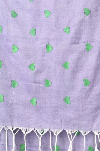 violet heart motifs cotton blend soft saree