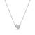 925 Sterling Silver Rhodium Plated Heart CZ Pendant Necklace  Set for Women
