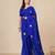 blue leaf motifs cotton blend soft saree
