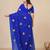 blue leaf motifs cotton blend soft saree