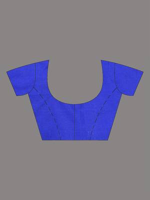 blue leaf motifs cotton blend soft saree 5