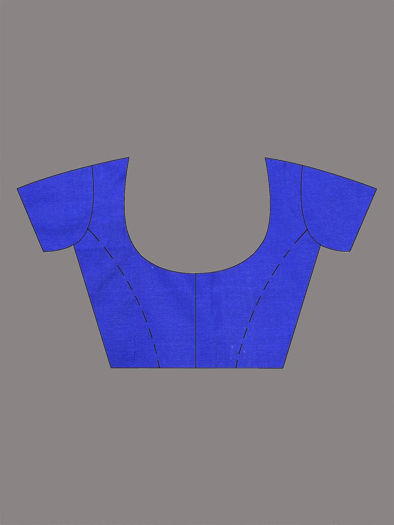 blue leaf motifs cotton blend soft saree