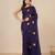Violet leaf motifs cotton blend soft saree