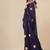 Violet leaf motifs cotton blend soft saree