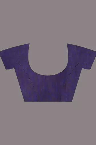 Violet leaf motifs cotton blend soft saree