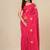 pink leaf motifs cotton blend soft saree