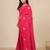 pink leaf motifs cotton blend soft saree